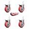 Service Caster 5 Inch Red Poly Wheel Swivel 7/8 Inch Square Stem Caster Set Total Lock Brake SCC-SQTTL20S514-PPUB-RED-78-4 - alternate 5